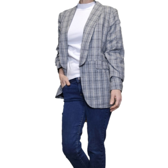 Blazer Sport jacket plaid Collard PRIVY - Picture 1 of 13
